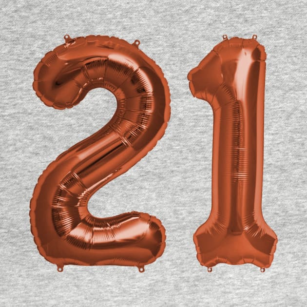 Copper 21st Birthday Metallic Helium Balloons Numbers by podartist